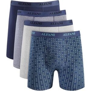 NIP Men's Alfani 100% Cotton Boxer‎ Briefs Underwear Navy Combo 4 Pack - Small